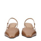 Brown Leather Mid Heel Pumps