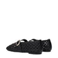 Black Leather Ballet Flats