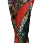 Multicolor Patchwork Jacquard High Waist Pants