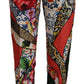 Multicolor Patchwork Jacquard High Waist Pants