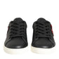 Black White Leather Crystal Heart Sneakers Shoes