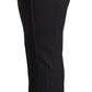 Black Stripes Mid Waist Trouser Pants