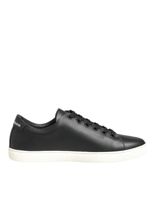 Black White Leather Crystal Heart Sneakers Shoes