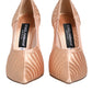 Cipria Nude Satin Mesh Stiletto Pumps Shoes