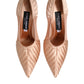 Cipria Nude Satin Mesh Stiletto Pumps Shoes