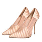 Cipria Nude Satin Mesh Stiletto Pumps Shoes