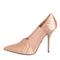 Cipria Nude Satin Mesh Stiletto Pumps Shoes