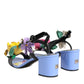 Multicolor Floral Appliqué Crystal Sandal Shoes