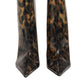 Leopard Print PVC Pointed Toe Boots Shoes