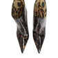 Leopard Print PVC Pointed Toe Boots Shoes