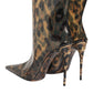 Leopard Print PVC Pointed Toe Boots Shoes