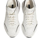 White Silver DAYMASTER Leather Sneakers Men Shoes