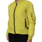 Yellow Polyamide Zipper Bomber Women’s Jacket