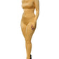 Gold Yellow Stretch Long Sleeve Bodysuit Dress