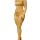 Gold Yellow Stretch Long Sleeve Bodysuit Dress