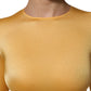 Gold Yellow Stretch Long Sleeve Bodysuit Dress