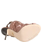 Bronze Satin Ruched Slingback Sandals Shoes