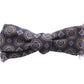 Blue Silk Baroque Fantasi Tied Bow Tie Papillon