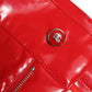 Red High Waist Skinny Trouser Shiny Pants