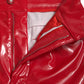 Red High Waist Skinny Trouser Shiny Pants