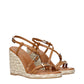 Brown Leather Wedges Sandals