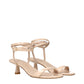 Beige Leather Stiletto Heels Sandals