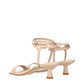 Beige Leather Stiletto Heels Sandals