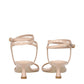 Beige Leather Stiletto Heels Sandals