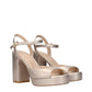 Beige Leather Platforms