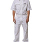 White Barcode Patch Utility Zip Jumpsuit Pants