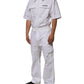 White Barcode Patch Utility Zip Jumpsuit Pants