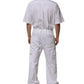 White Barcode Patch Utility Zip Jumpsuit Pants