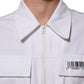 White Barcode Patch Utility Zip Jumpsuit Pants