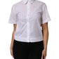 White Collared Short Sleeve Polo Shirt Top