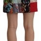 Multicolor Patchwork A-line Polyester Skirt