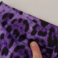 Purple Leopard Print Pencil Cut Mini Skirt
