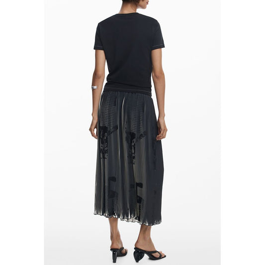 Black Cotton Women T-Shirt