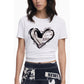 White Cotton Women T-Shirt
