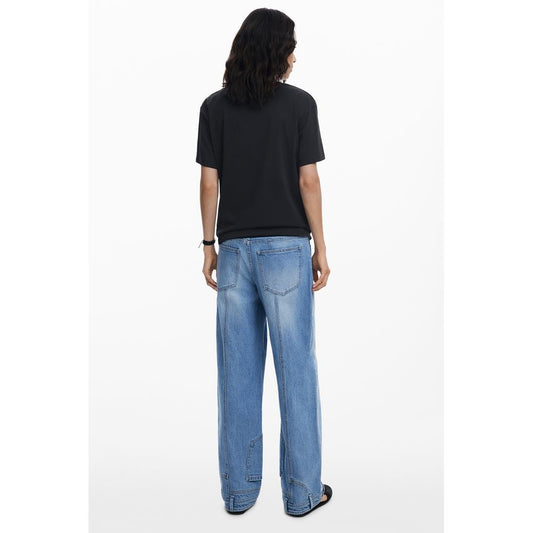 Black Cotton Women T-Shirt