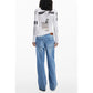 White Elastane Women Top