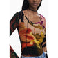 Brown Elastane Women Top