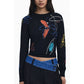 Black Viscose Women Sweater