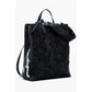 Black Polyethylene Women Backpack
