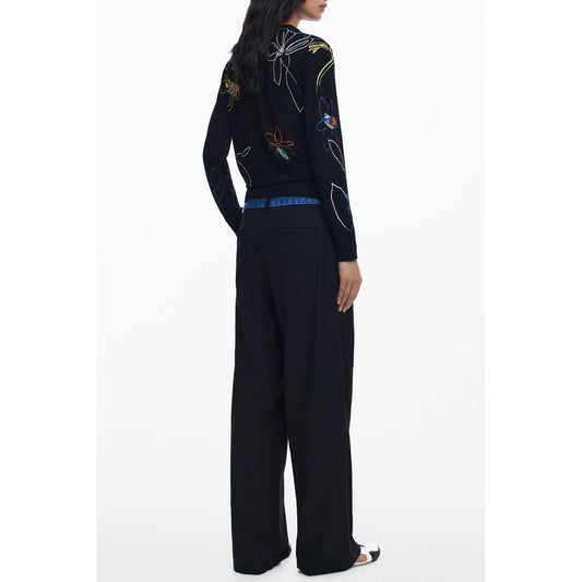 Black Viscose Women Sweater