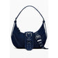 Blue Cotton Women Handbag