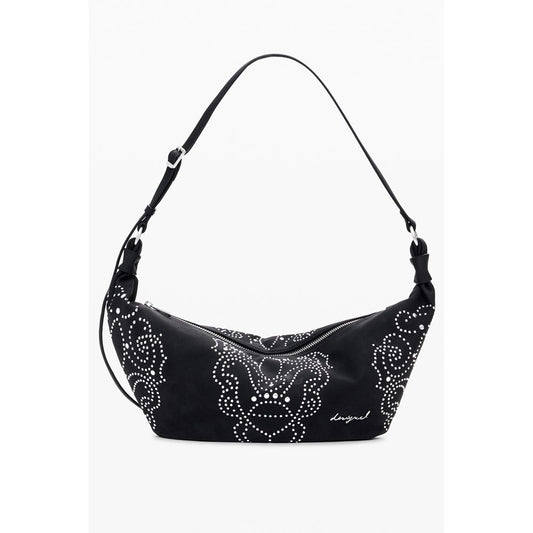 Black Polyethylene Women Handbag