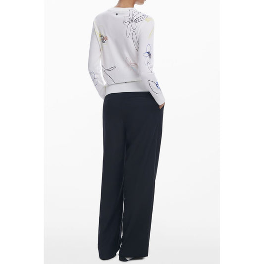 White Viscose Women Sweater
