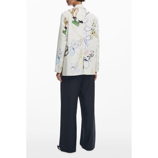 White Polyester Women Jacket