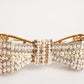 Gold Brass Glas Crystal Faux Pearl Embellished Brooch
