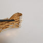 Gold Brass Glas Crystal Faux Pearl Embellished Brooch
